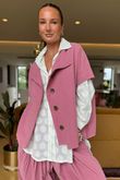 Made in Italy Cooper Needlecord Cap Sleeve Jacket Indian Pink
